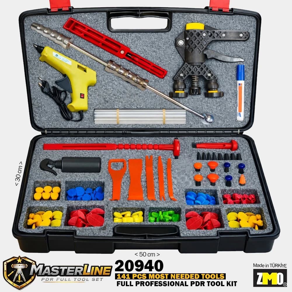 PDR MasterLine Premium Boyasız Göçük Düzeltme Seti Çantalı 140 Parça
