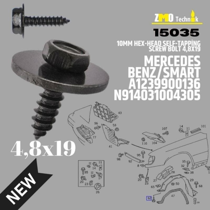 Vida 4,8X19Mm Mercedes N914031004305 BMW 07119904288