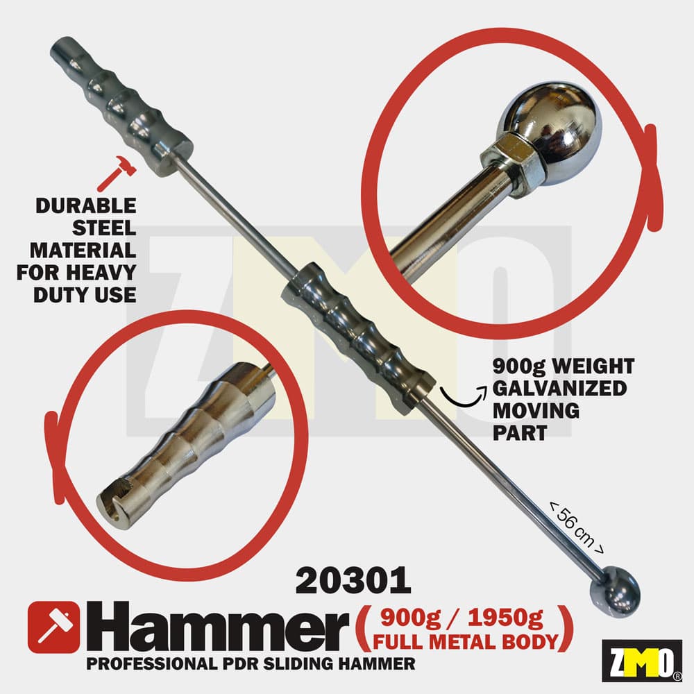 PDR Parlak Metal Kayar Tokmak 54 cm (900 gr Hareketli Parça/1700 gr Toplam)