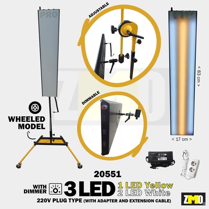 PDR Pro Lamba Ayaklı Tekerlekli 6 LED 220V