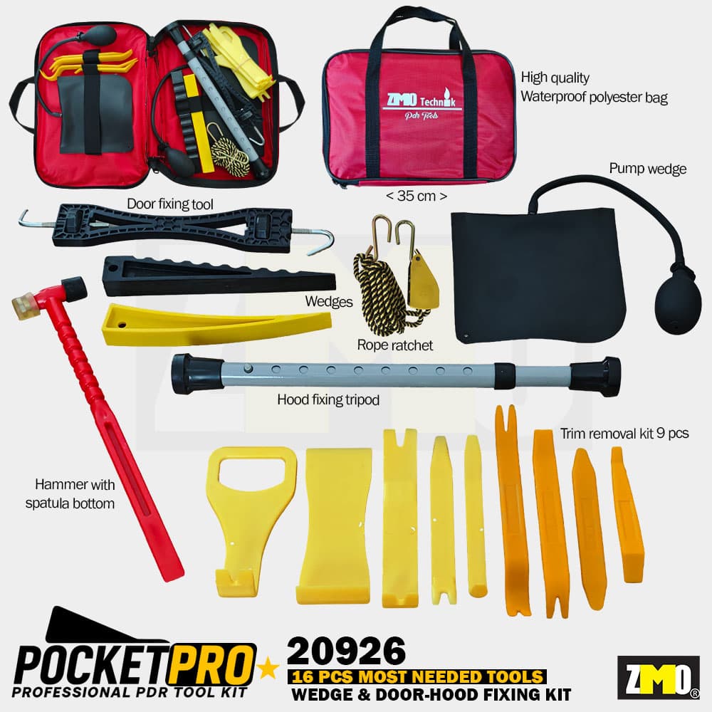 PDR PocketPro Cam Aralama ve Kapı/Kaput Sabitleme Seti Çantalı 16 Parça