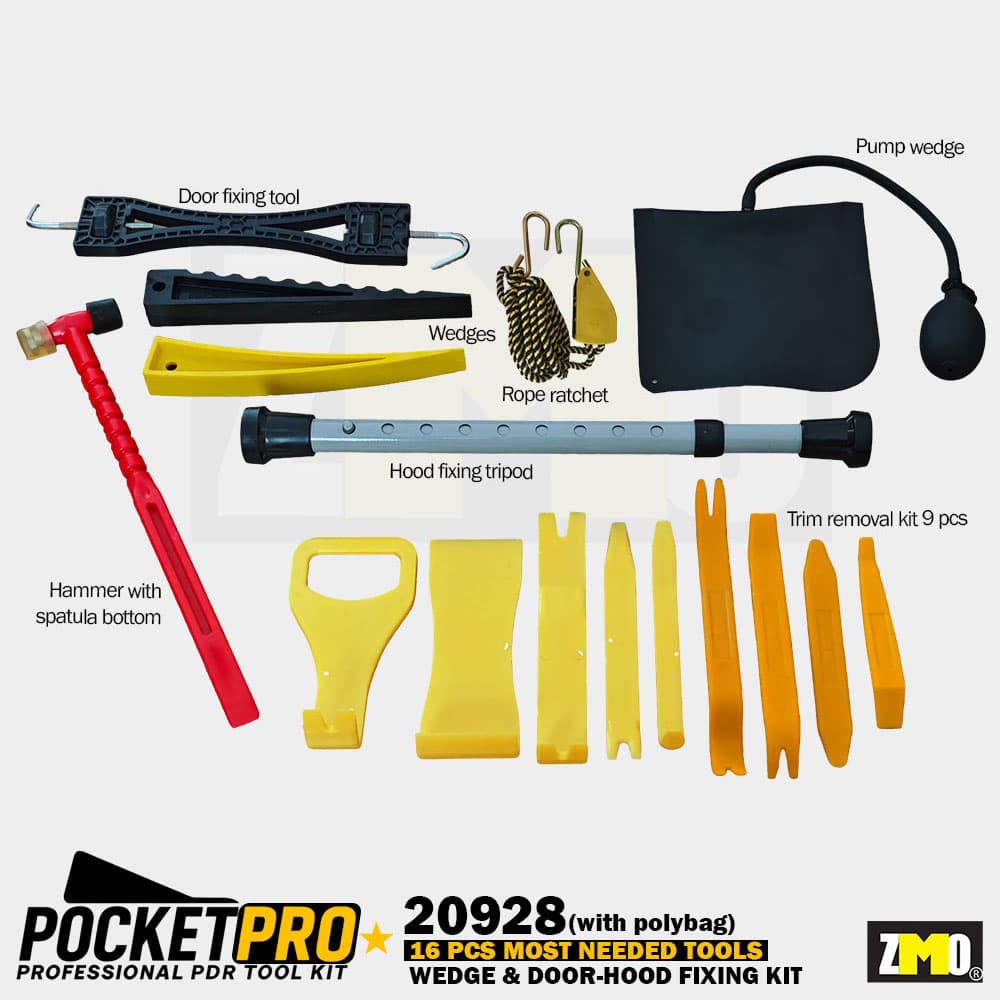 PDR PocketPro Cam Aralama ve Kapı/Kaput Sabitleme Seti 16 Parça (Poşetli)