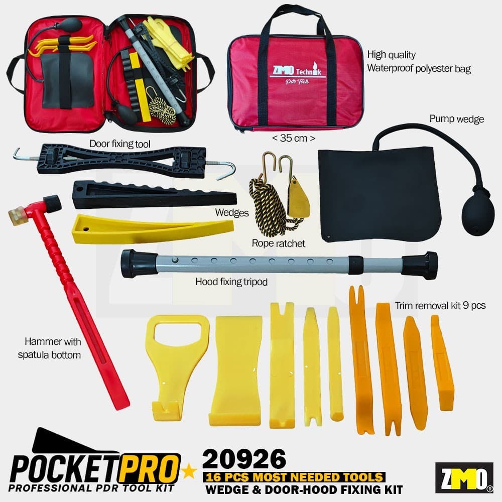 PDR PocketPro Cam Aralama ve Kapı/Kaput Sabitleme Seti Çantalı 16 Parça
