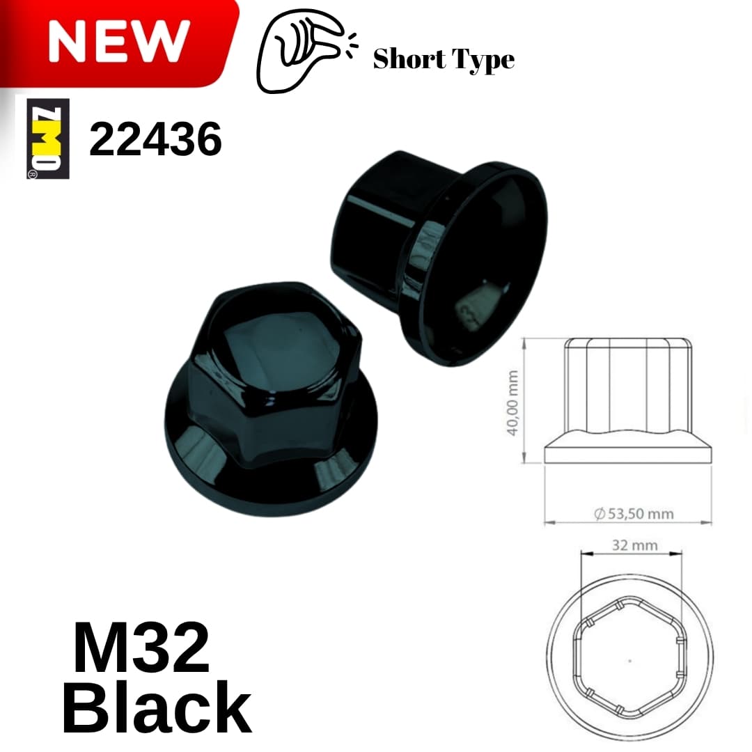 Bijon Kapağı M32 X 40 mm Siyah